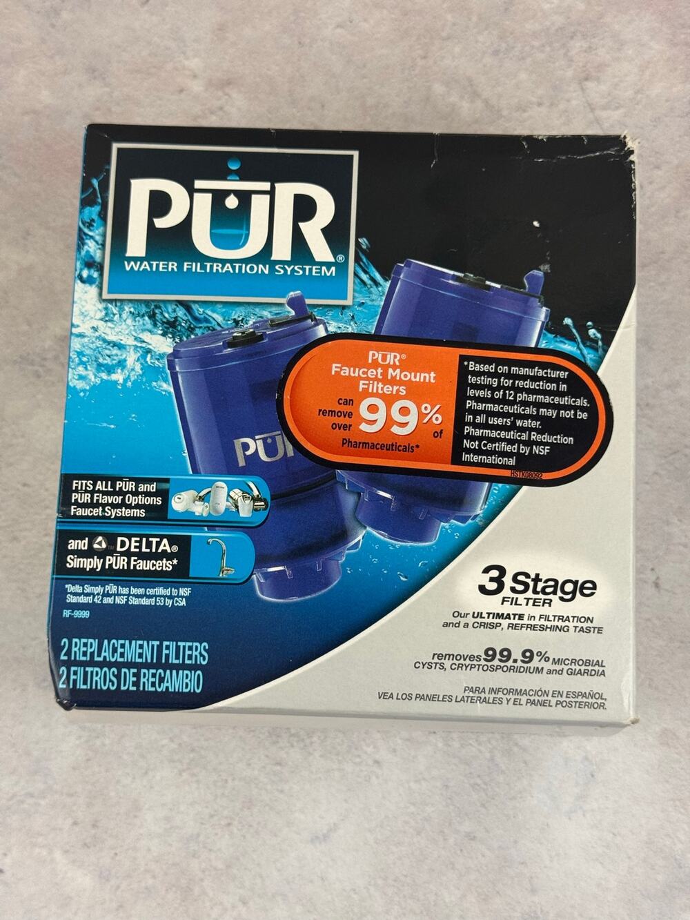 PUR PLUS Faucet Mount Water Replacement Filters 2-PK RF-9999 SEALED